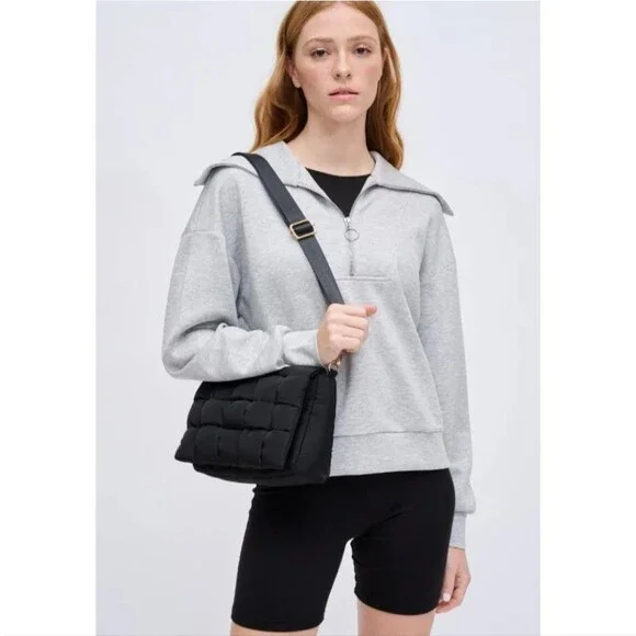 Urban Fit by Urban Expressions Rhodes Crossbody woven nylon purse bag - Picture 3 of 12